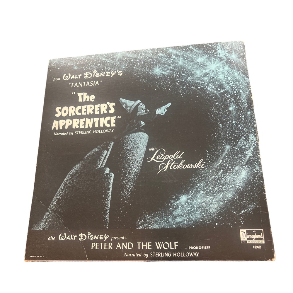Walt Disney Peter and the Wolf Sorcerer's Apprentice Vinyl Record Disneyland - Picture 2 of 4